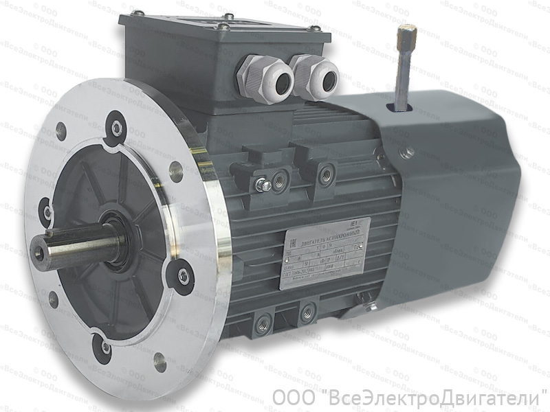 Электродвигатель с тормозом VEMPER АИС 80 А6 ED2, IM B5 (IM 3081) (0,37 кВт 1000 об/мин)