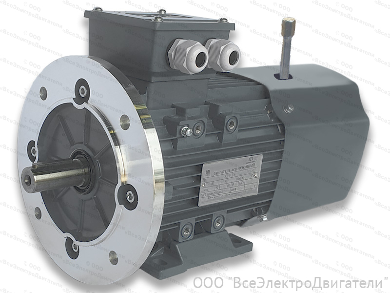 Электродвигатель с тормозом VEMPER АИС 80 А6 ED2, IM B35 (IM 2081) (0,37 кВт 1000 об/мин)