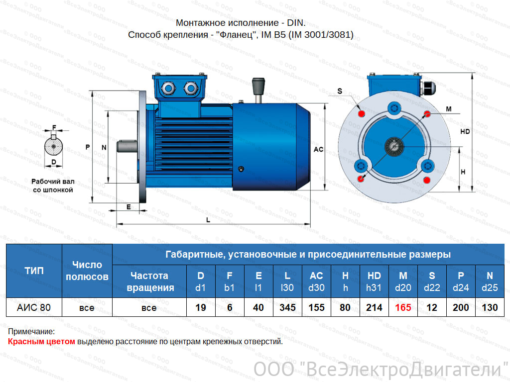 Электродвигатель с тормозом VEMPER АИС 80 А6 ED2, IM B5 (IM 3081) (0,37 кВт 1000 об/мин)1874666